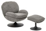 Fotel Lounge Canyon z podnóżkiem szary 1