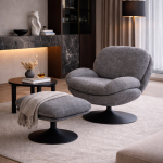 Fotel Lounge Canyon z podnóżkiem szary 2