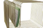 Stolik z regałem i gazetnikiem złoty - Item International 3