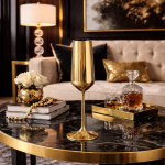 Kieliszek do szampana złoty metaliczny - Boltze 2