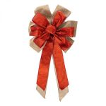 Kokarda świąteczna jutowa czerwona 60 cm 2