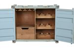 Komoda barek na wino Container niebieska 77 cm  - Item International 5