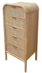 Komoda Boho Luxury z rattanu i drewna 5 szuflad - Item International 1