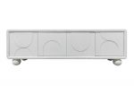 Komoda Japandi 3D RTV pod TV ivory  - Item International 1