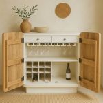 Komoda drewniana barek na wino Flow Wood - Item International 2