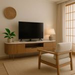 Komoda drewniana Grace RTV z marmurowym blatem 145x48 cm - Item International 2