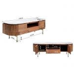 Komoda drewniana Grace RTV z marmurowym blatem 145x48 cm - Kare Design 12