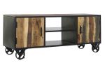 Komoda drewniana Loft na kółkach RTV pod TV - Item International 2