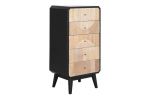 Komoda drewniana Retro round czarna z 5 szufladami - Item International 2