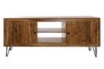 Komoda drewniana RTV Retro look drewno akacjowe - Item International 1