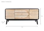 Komoda drewniana RTV Retro round czarna - Item International 8