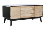 Komoda drewniana RTV Retro round czarna - Item International 1