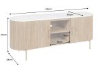 Komoda drewniana RTV Tres Chic marmurowy blat 140 cm - Invicta Interior 11