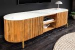 Komoda drewniana RTV Tres Chic marmurowy blat 140 cm - Invicta Interior 4