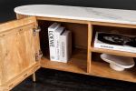 Komoda drewniana RTV Tres Chic marmurowy blat 140 cm - Invicta Interior 6