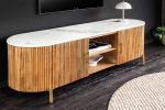 Komoda drewniana RTV Tres Chic marmurowy blat 140 cm - Invicta Interior 2