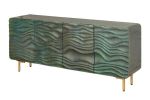 Komoda drewniana Wave Lagoon 160 cm drewno mango turkusowa  - Item International 2