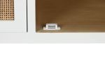 Komoda drewniana Windows biała z plecionką wiedeńską RTV - Item International 5