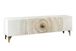 Komoda Golden Sunset drewniana mango biała RTV pod TV 180 cm  - Invicta Interior 4