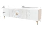 Komoda Golden Sunset drewniana mango biała RTV pod TV 180 cm  - Invicta Interior 8