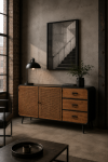 Komoda industrialna Vintage II z plecionką wiedeńską - J-Line 3