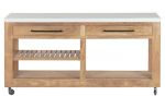 Komoda kuchenna wyspa Santorini wood drewniana biała 1