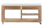 Komoda kuchenna wyspa Santorini wood drewniana biała 3