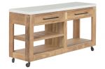 Komoda kuchenna wyspa Santorini wood drewniana biała 2