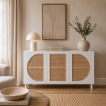 Komoda retro Cabras biała rattanowa 120 cm - Atmosphera 2
