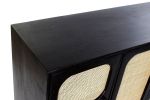 Komoda Retro rattanowa drewno mango Squares czarna - Item International 4