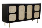 Komoda Retro rattanowa drewno mango Squares czarna - Item International 2