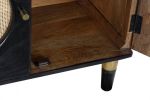 Komoda Retro rattanowa drewno mango Wheels czarna  - Item International 3