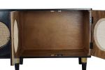 Komoda Retro rattanowa drewno mango Wheels czarna  - Item International 4