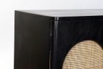 Komoda Retro rattanowa drewno mango Wheels czarna  - Item International 7