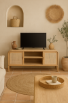 Komoda RTV Boho Luxury z rattanu i drewna - Item International 2