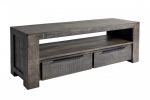 Komoda RTV pod TV Iron Craft drewniana mango szara - Invicta Interior 3