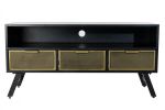 Komoda RTV pod TV retro vintage złota  - Item International 1