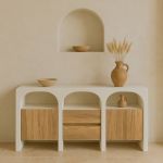 Komoda Santorini wood drewniana biała 160 cm - Item International 5