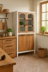 Komoda Santorini wood drewniana witryna biała  2