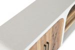 Komoda Santorini wood drewniana witryna biała  6