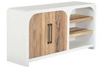 Komoda Santorini wood drewniana witryna biała  2