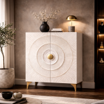 Komoda szafa Golden Sunset drewniana mango biała - Invicta Interior 2