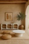 Komoda szafka RTV Santorini wood drewniana biała - Item International 1