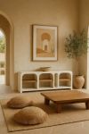 Komoda szafka RTV Santorini wood drewniana biała - Item International 3