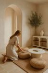 Komoda szafka RTV Santorini wood drewniana biała - Item International 4