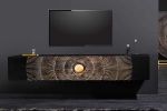 Komoda szafka wisząca RTV pod TV Golden Sunset drewniana mango - Invicta Interior 7