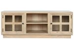 Komoda witryna drewniana Cristal z drewna mango RTV pod TV - Item International 1