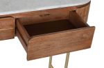 Konsola drewniana Grace z marmurowym blatem 100x38 cm - Item International 4