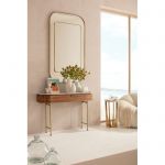 Konsola drewniana Grace z marmurowym blatem 100x76 cm - Kare Design 2