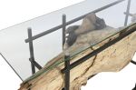 Konsola drewniana Woodland ze szklanym blatem - Item International 4